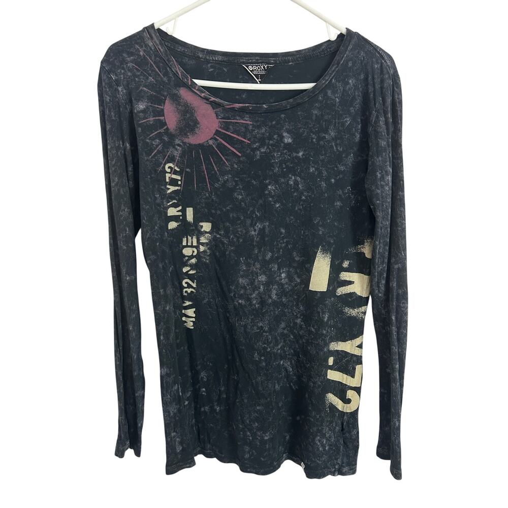 Roxy Washed Graphic Long Sleeve Tee Women’s Size Medium Vintage Style